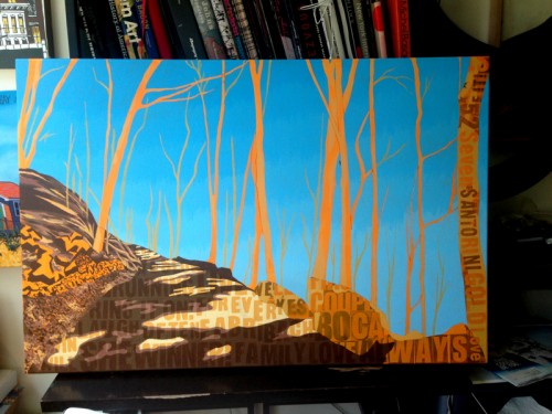 Rockland Lake State Park Hook Mountain Painting Process by Borbay