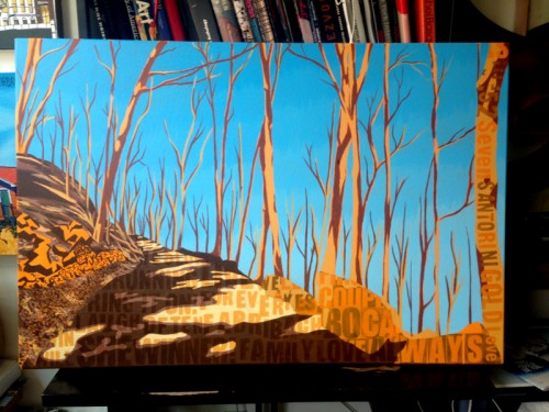 Rockland Lake State Park Hook Mountain Painting Process by Borbay