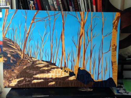 Rockland Lake State Park Hook Mountain Painting Process by Borbay