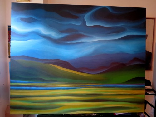 Africascape Painting Process by Borbay