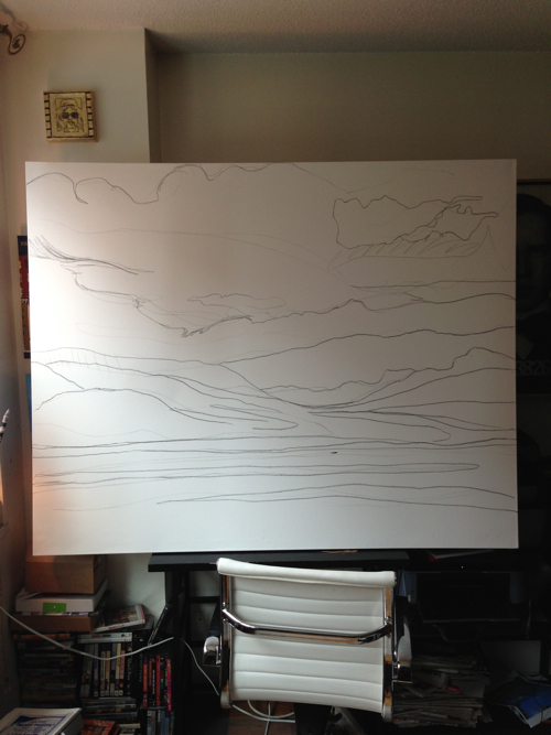 Africascape Painting Process by Borbay