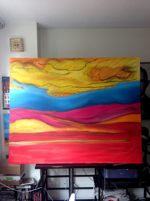 Africascape Painting Process by Borbay