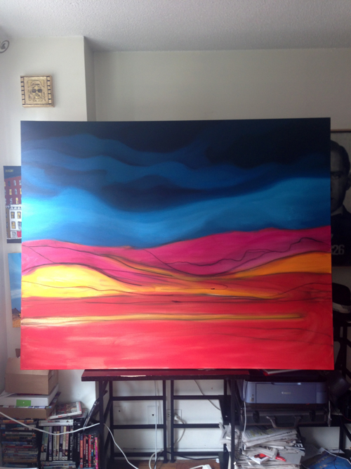 Africascape Painting Process by Borbay