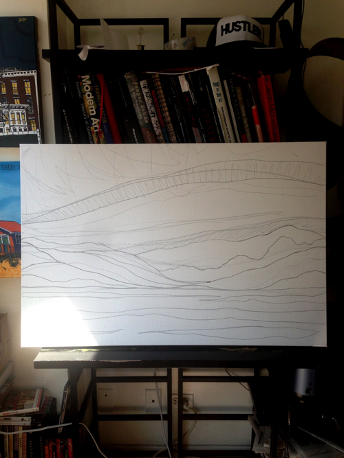 Reservoirscape Painting Process by Borbay