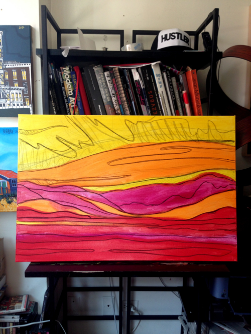 Reservoirscape Painting Process by Borbay