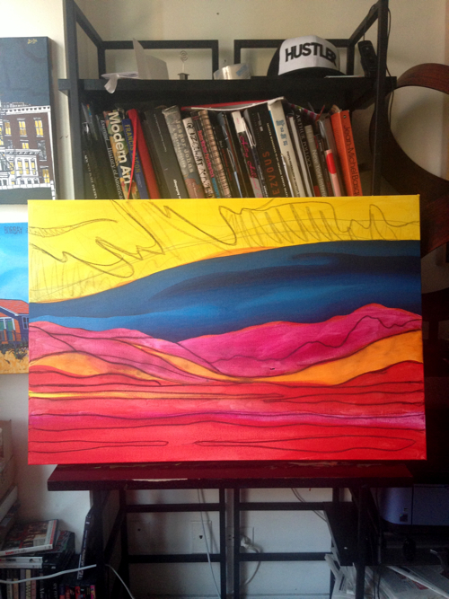 Reservoirscape Painting Process by Borbay