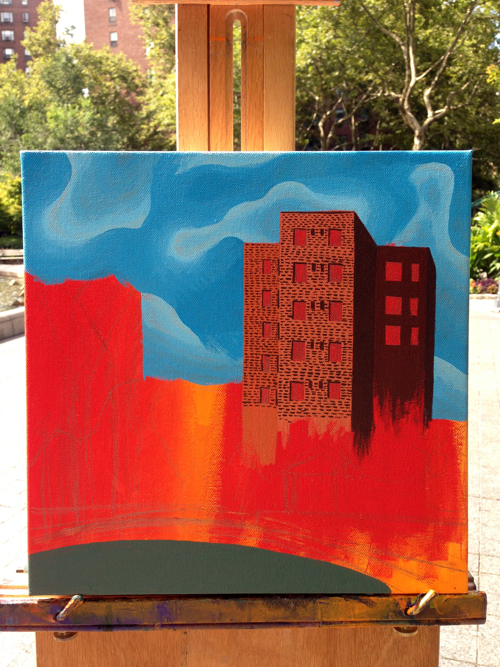 Stuyvesant Town Fountain Painting Process by Borbay