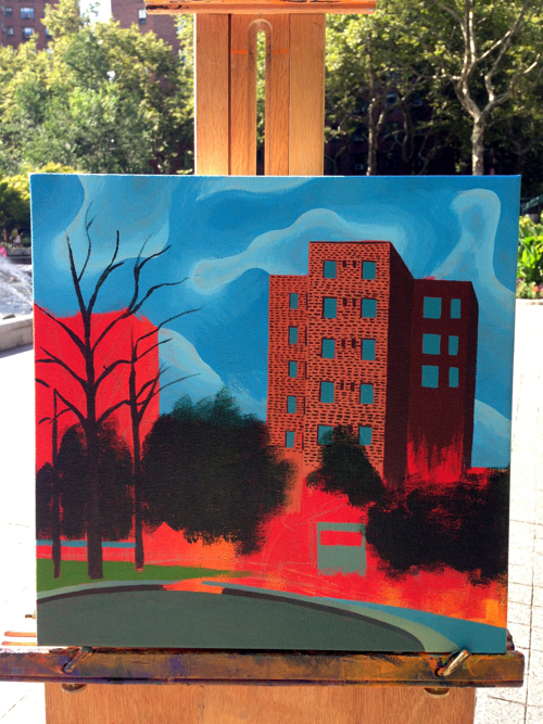 Stuyvesant Town Fountain Painting Process by Borbay