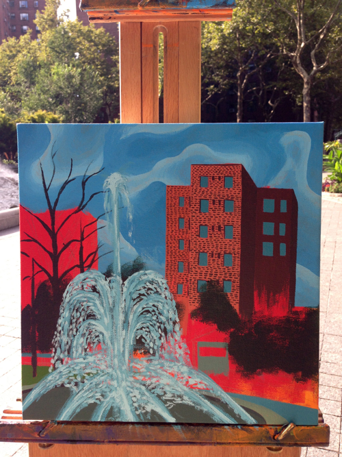 Stuyvesant Town Fountain Painting Process by Borbay