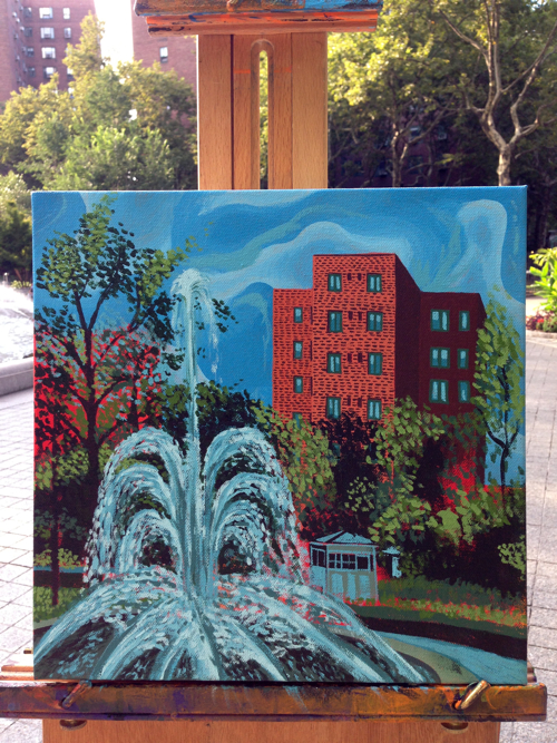 Stuyvesant Town Fountain Painting Process by Borbay