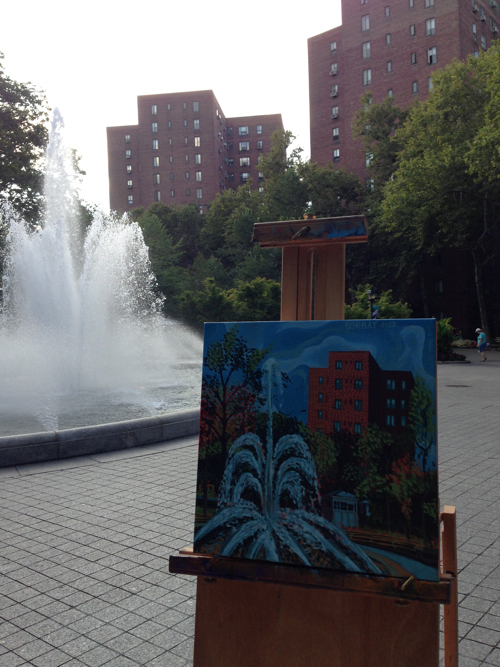 Stuyvesant Town Fountain Painting Process by Borbay