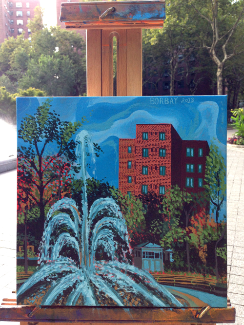 Stuyvesant Town Fountain Painting Process by Borbay