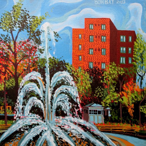 Stuyvesant Town Fountain Painting by Borbay