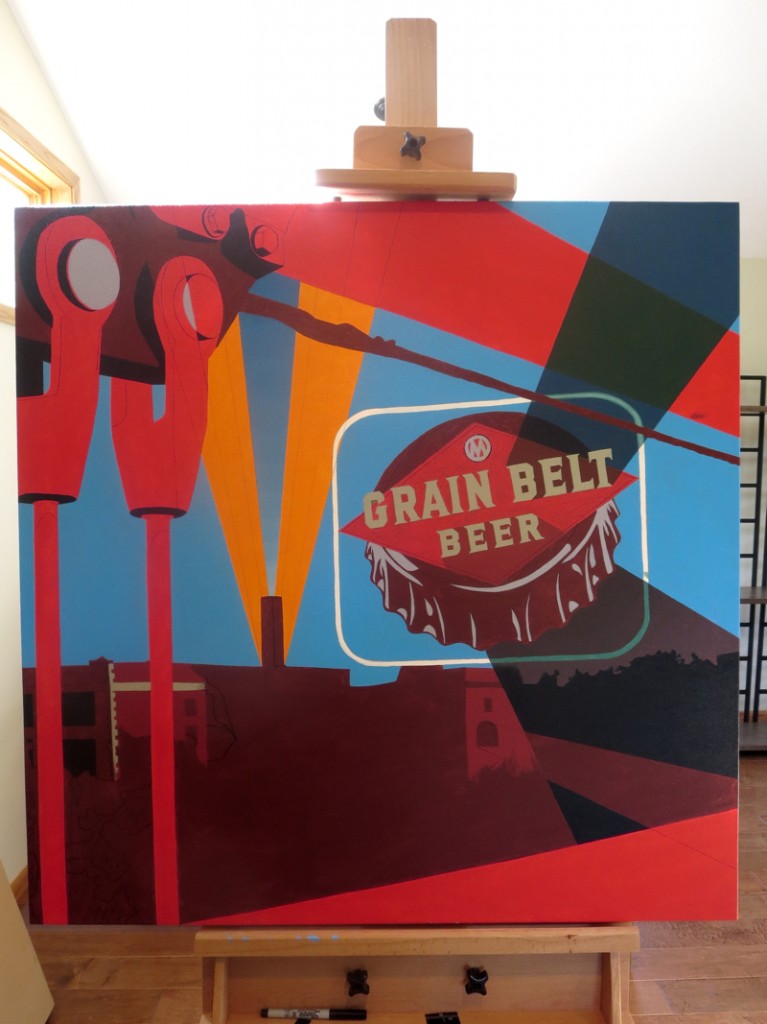 Grain Belt Sign Painting Process by Borbay