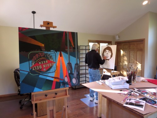 Tom Hessel Painting in the Studio