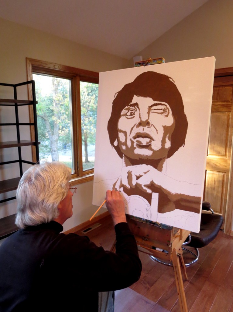 Tom Hessel Painting in the Studio