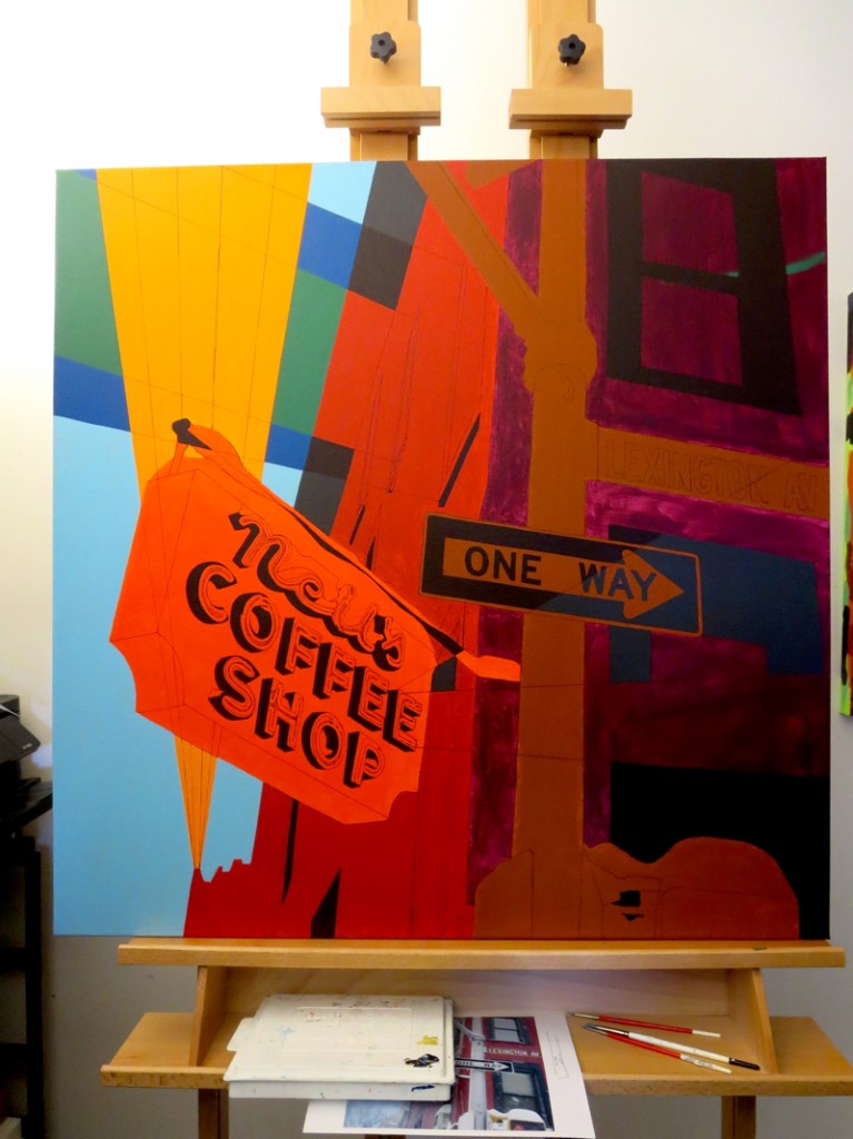 Neil's Coffee Shop Painting Process by Borbay