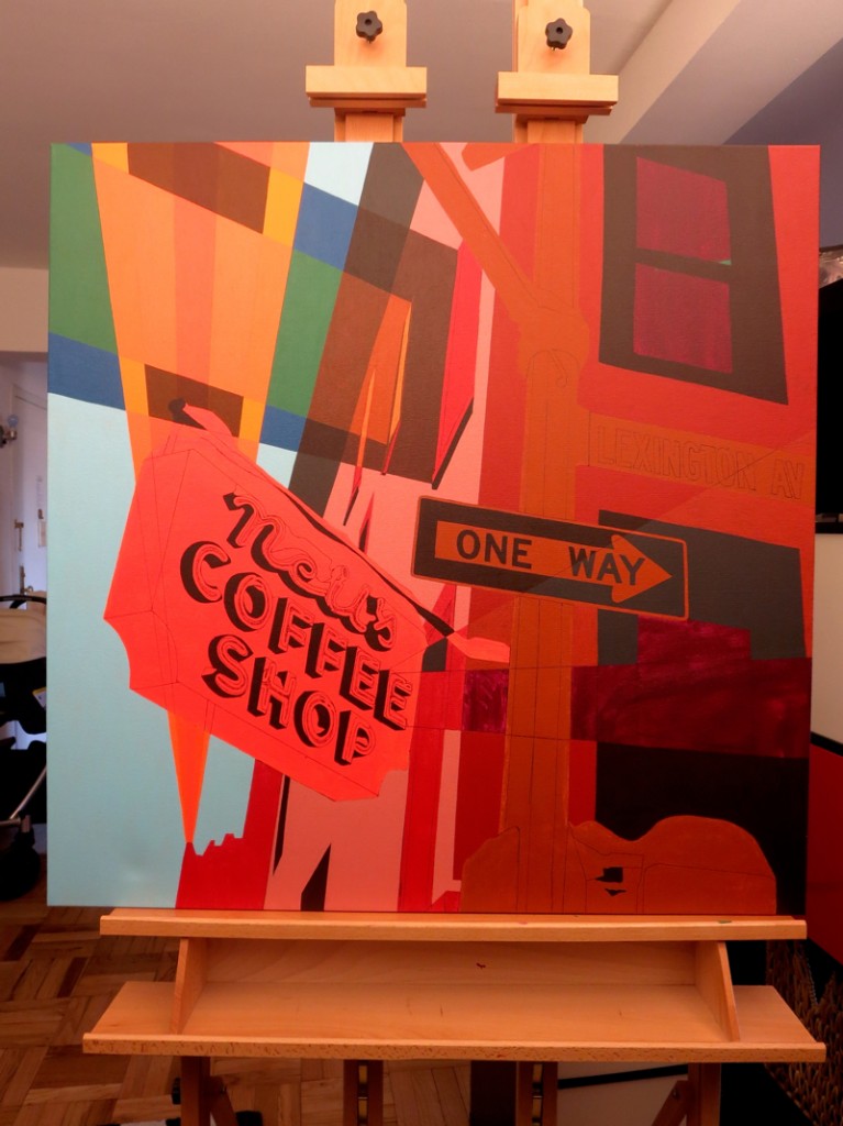 Neil's Coffee Shop Painting Process by Borbay