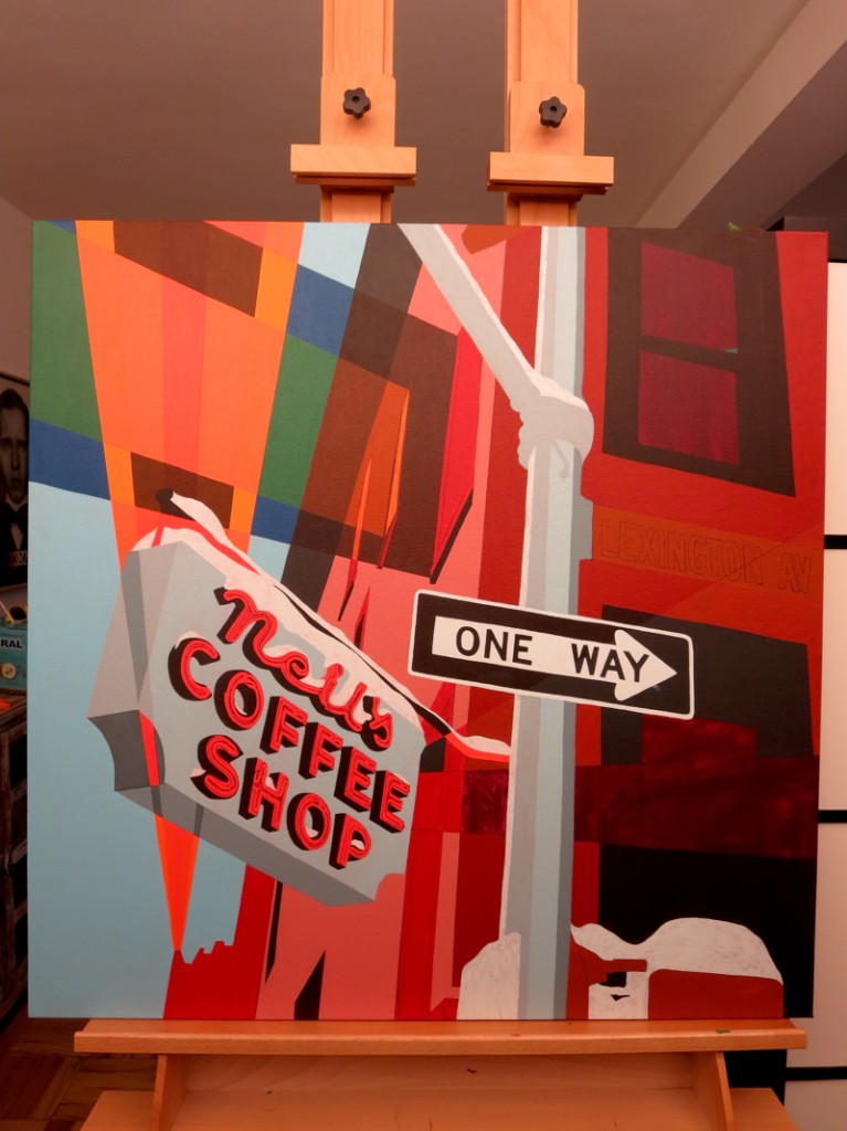 Neil's Coffee Shop Painting Process by Borbay