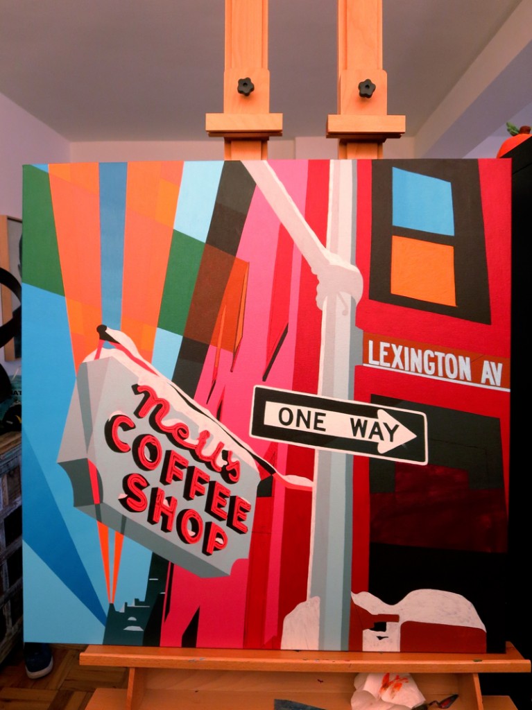 Neil's Coffee Shop Painting Process by Borbay