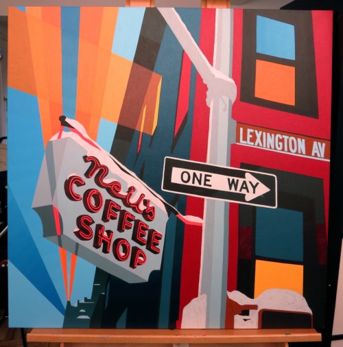 Neil's Coffee Shop Painting Process by Borbay
