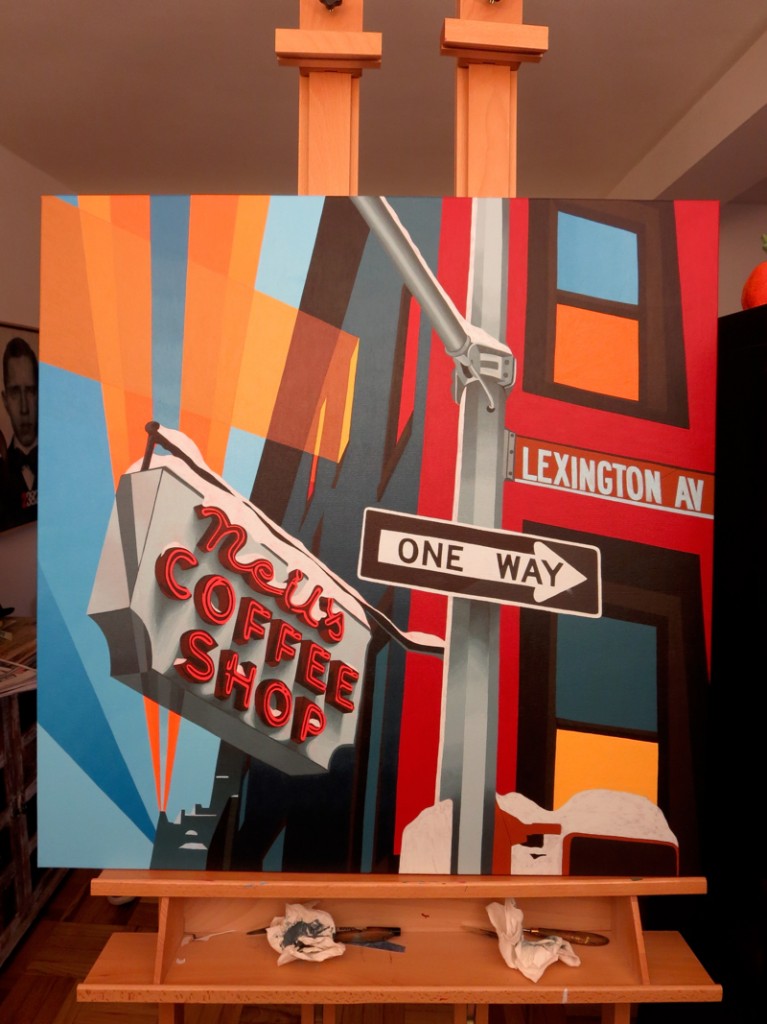 Neil's Coffee Shop Painting Process by Borbay