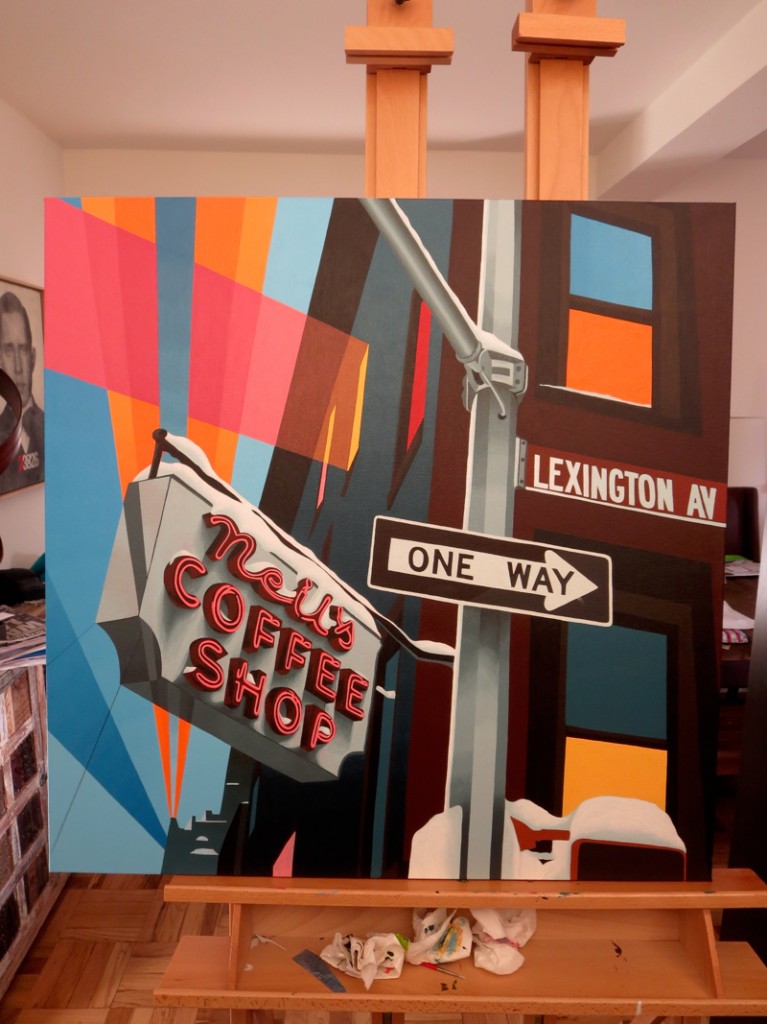 Neil's Coffee Shop Painting Process by Borbay