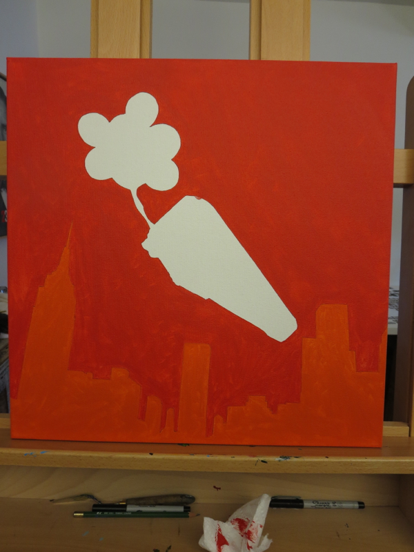 The Balloon Guide Album Cover Painting Process by Borbay