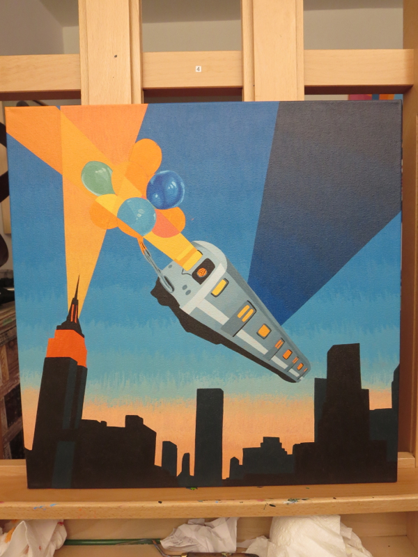 The Balloon Guide Album Cover Painting Process by Borbay