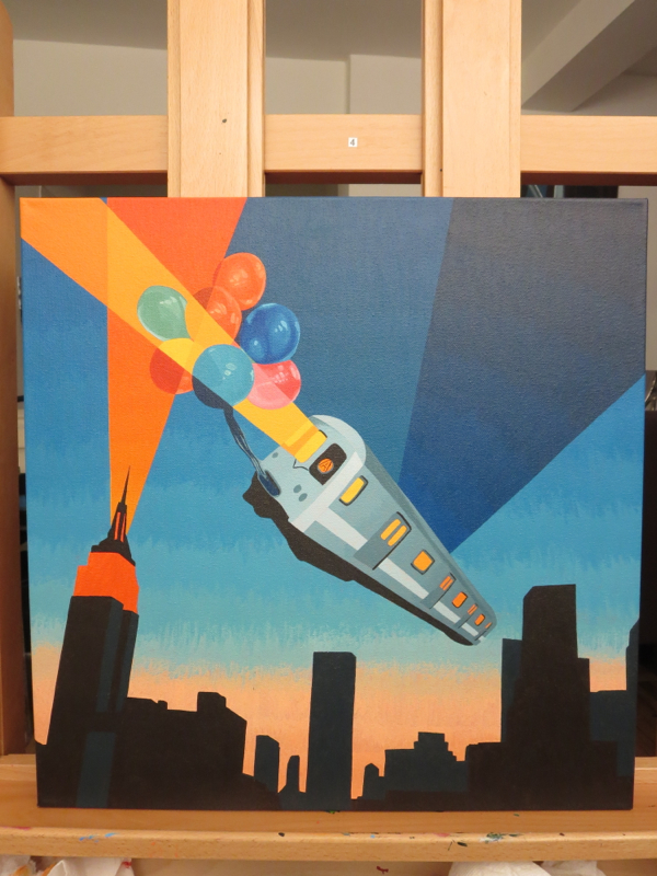 The Balloon Guide Album Cover Painting Process by Borbay