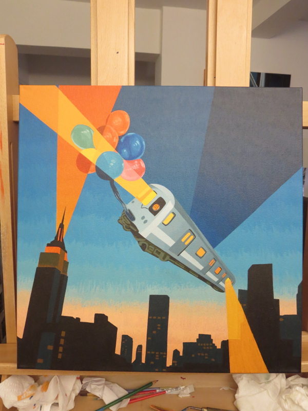 The Balloon Guide Album Cover Painting Process by Borbay