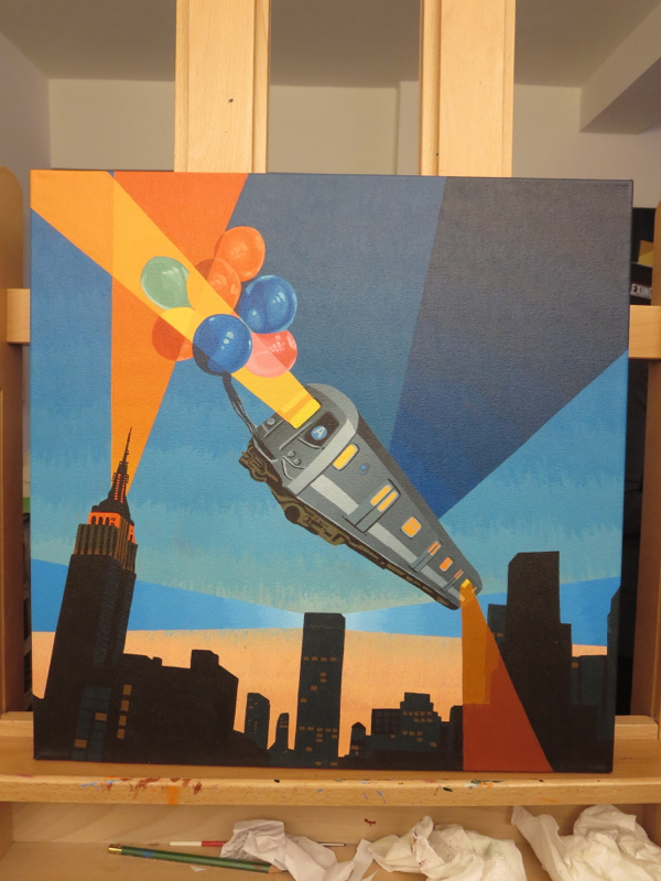The Balloon Guide Album Cover Painting Process by Borbay