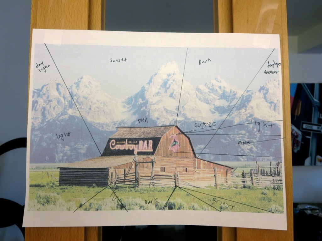 Mormon Row Cowboy Barn Painting Process by Borbay