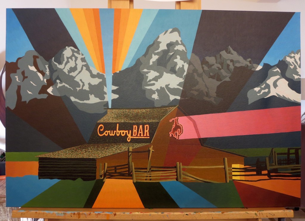 Mormon Row Cowboy Barn Painting Process by Borbay