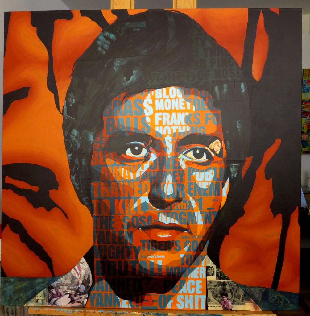Tony Montana Al Pacino Scarface Painting Process by Borbay