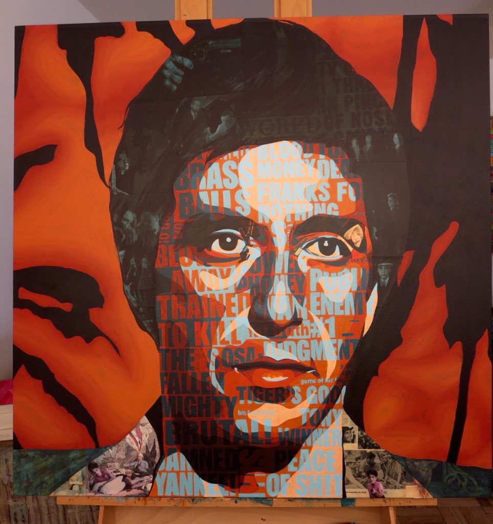 Tony Montana Al Pacino Scarface Painting Process by Borbay