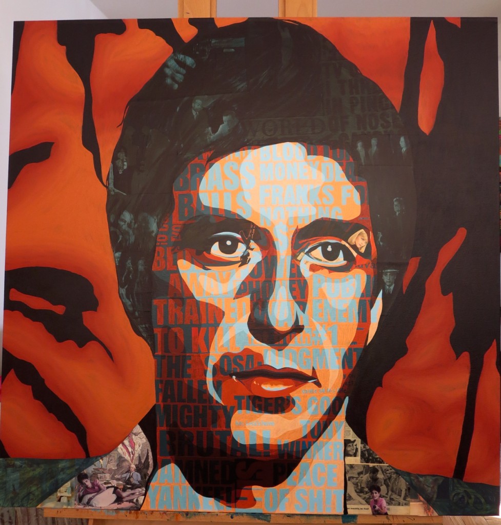Tony Montana Al Pacino Scarface Painting Process by Borbay