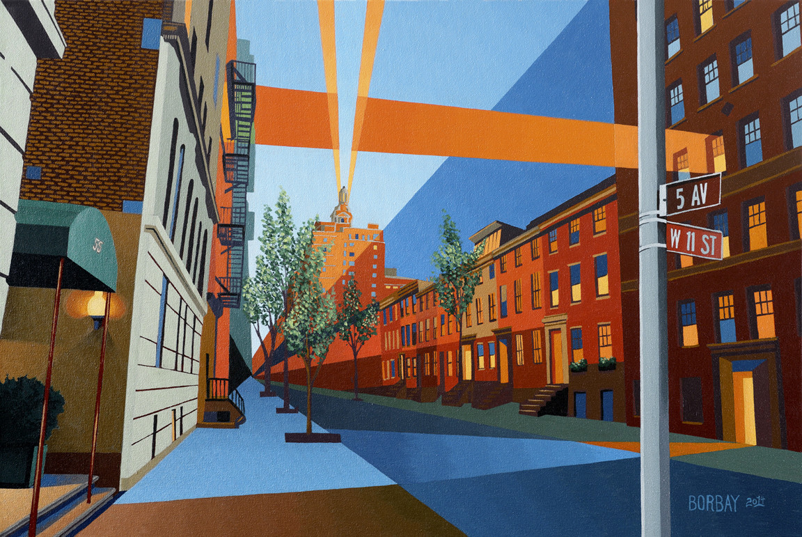 55 West 11th Street Painting by Borbay