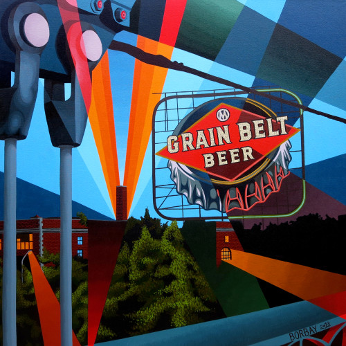 Grain Belt Beer Sign Painting by Borbay