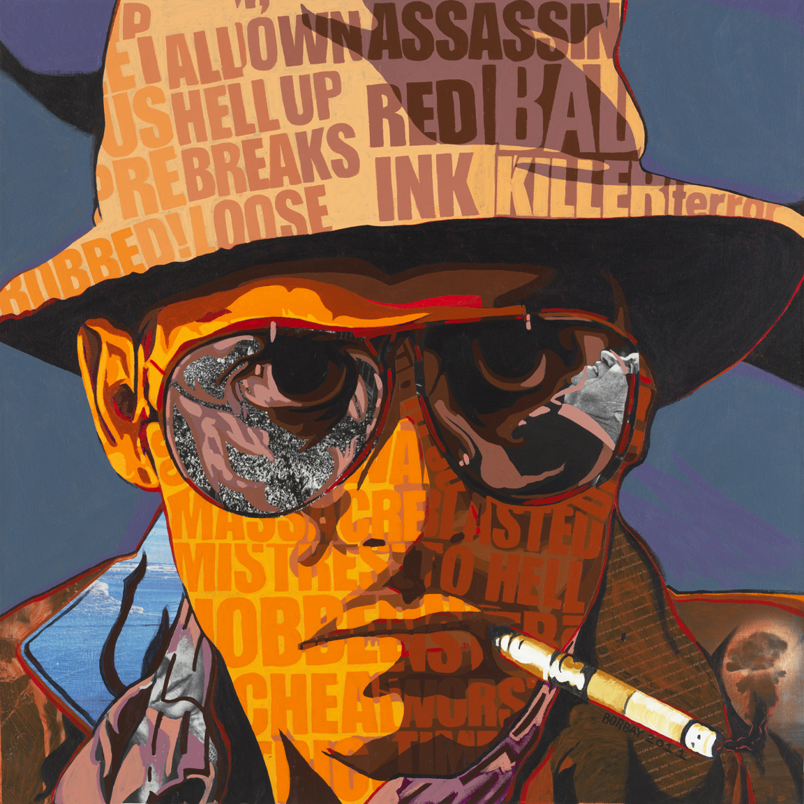 Johnny Depp as Hunter S Thompson Painting by Borbay - BORBAY Johnny Depp as Hunter S Thompson Painting by Borbay