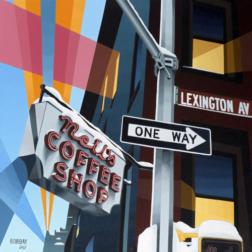 Neils Coffee Shop Painting by Borbay copy