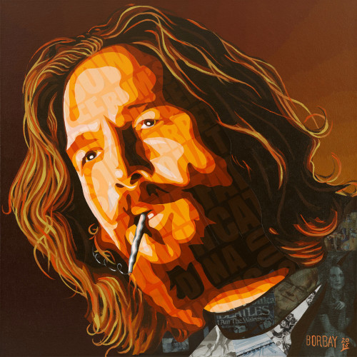 Jeff Bridges as The Dude Painting by Borbay - BORBAY Jeff Bridges as The Dude Painting by Borbay