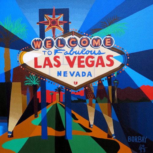Welcome to Las Vegas Painting by Borbay