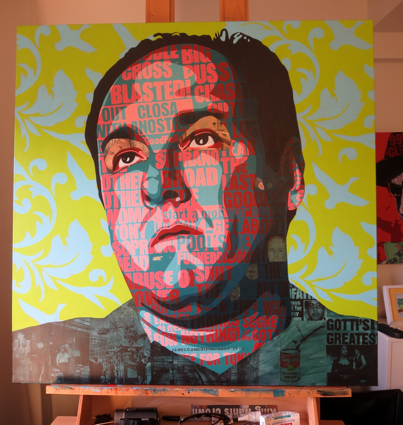 Tony Soprano James Gandolfini Painting Process by Borbay