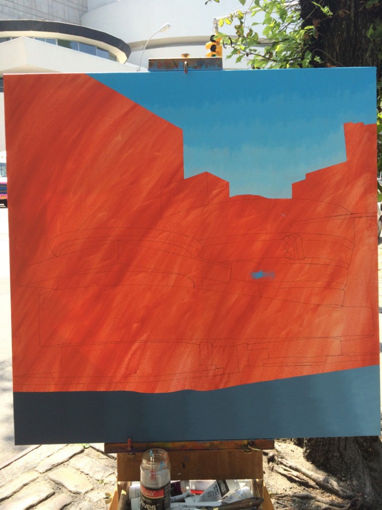 Pink Guggenheim aka Guggenheim 6 Painting Process by Borbay