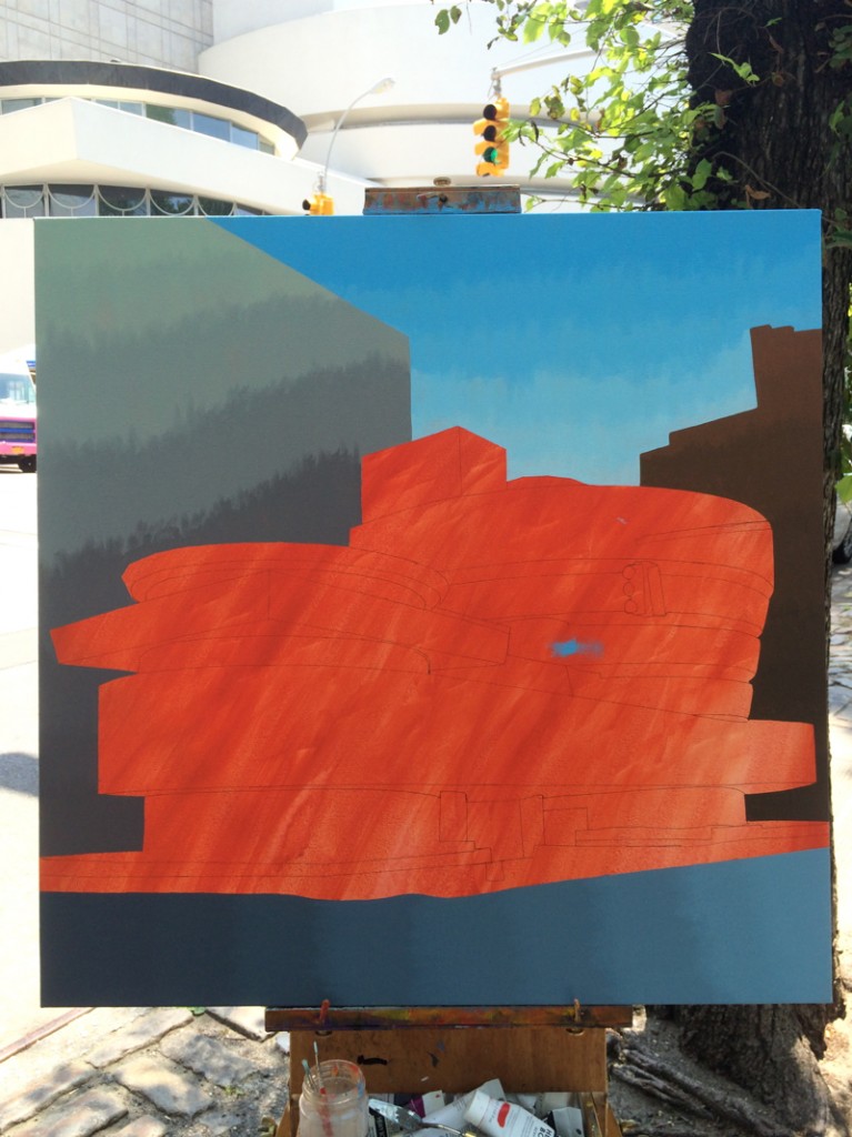 Pink Guggenheim aka Guggenheim 6 Painting Process by Borbay