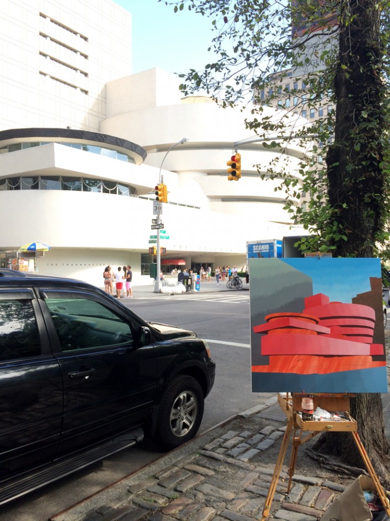 Pink Guggenheim aka Guggenheim 6 Painting Process by Borbay