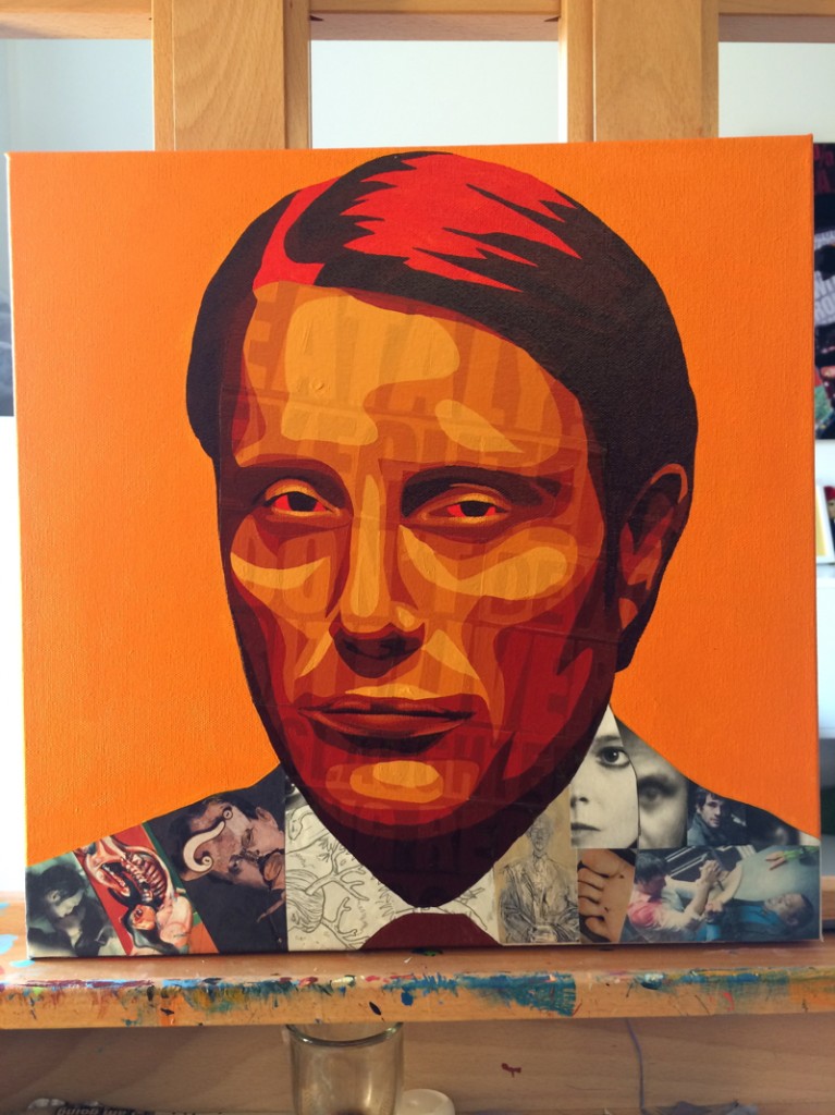 Mads Mikkelsen as Hannibal Painting Process by Borbay