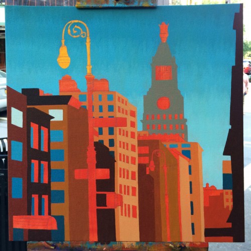 Con Edison Tower Painting Process From Gramercy Park by Borbay