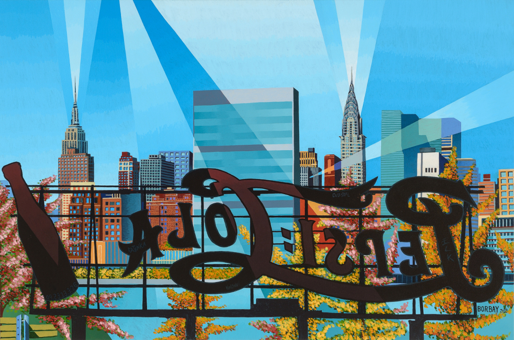 Pepsi Sign Long Island City Painting by Borbay
